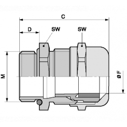 Dławnica kablowa mosiężna M40 IP68 SKINTOP MS-M ATEX 40x1,5 53112750 LAPP KABEL